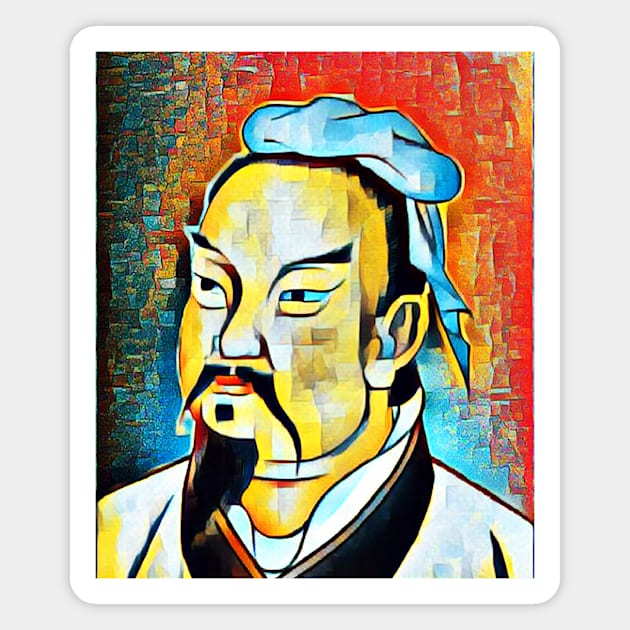 Sun Tzu Abstract Portrait | Sun Tzu Artwork 4 Magnet by JustLit